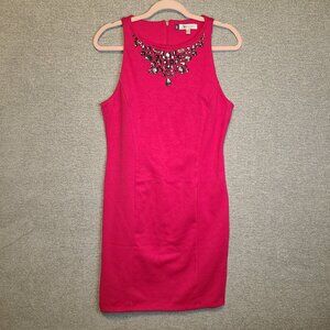 Jennifer Lopez Embellished Sleeveless Pink Dress Sz 8